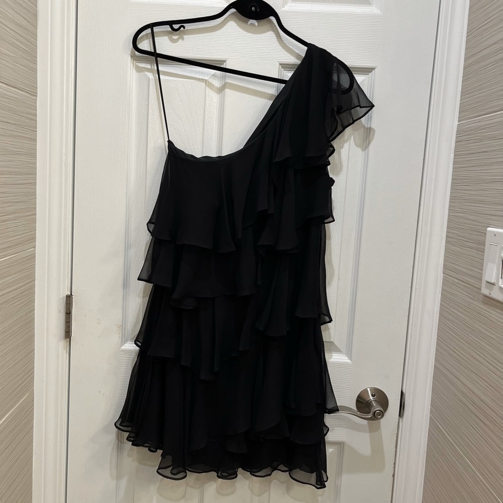NWT HALSTON HERITAGE One Shoulder Mini Dress L